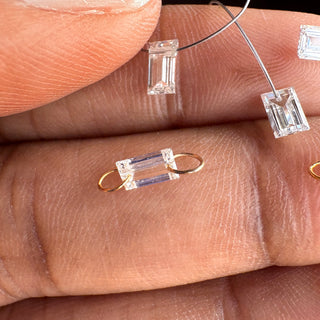 IGI Certified 3mm/4mm/5mm Baguette Shaped Lab Grown Diamond Loose For Engagement Ring, Lab Made Diamond, Drilled/Undrilled/14k Charm, LG71