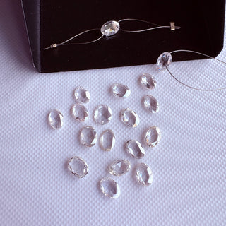1Pc 6x4mm Lab Grown Oval Rose Cut Diamond Connectors Loose Floating Diamond Jewelry, Drilled/Undrilled/14k Gold Charms Oval Shaped CVD, LG91