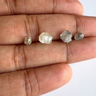 Natural Light Grey White Clear Rough Raw Conflict Free Earth Mined Diamond For Jewelry, 4mm To 6.5mm Clear Rough Diamond Loose, DDS824