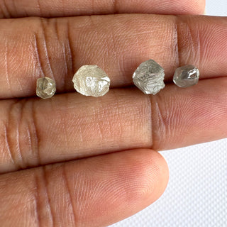 Natural Light Grey White Clear Rough Raw Conflict Free Earth Mined Diamond For Jewelry, 4mm To 6.5mm Clear Rough Diamond Loose, DDS824