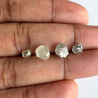 Natural Light Grey White Clear Rough Raw Conflict Free Earth Mined Diamond For Jewelry, 4mm To 6.5mm Clear Rough Diamond Loose, DDS824
