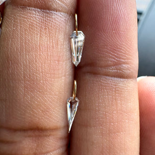 14k Gold Drilled Lab Grown Shield Shaped Diamond Connector Charm Loose, Lab Made CVD Diamond, LG153
