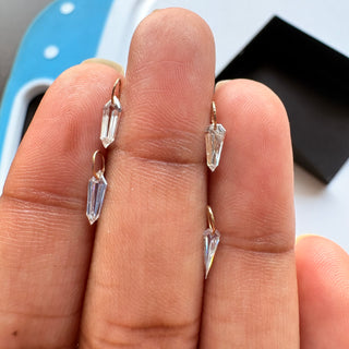 14k Gold Drilled Lab Grown Shield Shaped Diamond Connector Charm Loose, Lab Made CVD Diamond, LG153