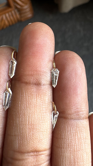 14k Gold Drilled Lab Grown Shield Shaped Diamond Connector Charm Loose, Lab Made CVD Diamond, LG153