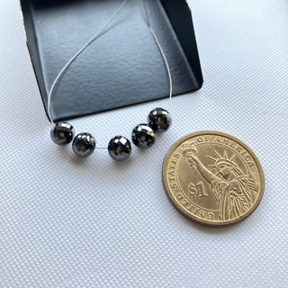 1 Piece 7mm Faceted Rondelle Shaped Black Diamond Bead Loose, 1.5mm Large Hole Natural Diamond Bead For Jewelry, DDS780/4