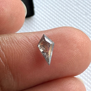 7.5mm/0.43CTW Clear Black Salt And Pepper Fancy Shield Kite Shaped Rose Cut Diamond Loose, Faceted Rose Cut Loose Diamond For Ring, DDS782/1