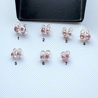 14k Solid Gold Lab Made Diamond Teardrop Briolette Beads Matched Pairs, Pink CVD Lab Grown Diamond Charm Pendant For Floating Jewelry, LG155