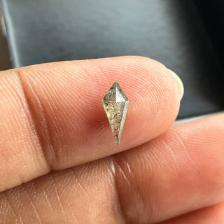 8.7mm/0.44CTW Clear Grey Salt And Pepper Fancy Kite/Shield Shaped Rose Cut Diamond Loose, Faceted Rose Cut Loose Diamond For Ring, DDS782/3