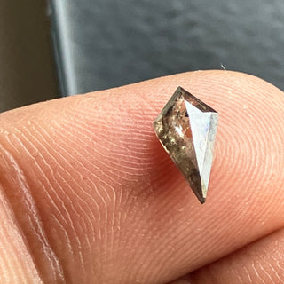8mm/0.50CTW Clear Grey Salt And Pepper Fancy Kite/Shield Shaped Rose Cut Diamond Loose, Faceted Rose Cut Loose Diamond For Ring, DDS782/4