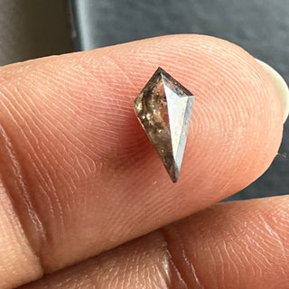 8mm/0.50CTW Clear Grey Salt And Pepper Fancy Kite/Shield Shaped Rose Cut Diamond Loose, Faceted Rose Cut Loose Diamond For Ring, DDS782/4