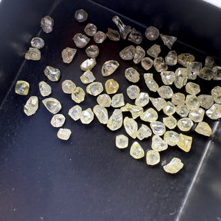 5 Pieces 2.5mm to 4.5mm Raw Rough Clear Smooth Yellow White Diamond Crystals, Earth Mined Natural Luster Diamonds for Jewelry, DDS827