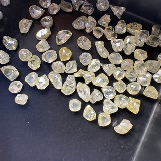 5 Pieces 2.5mm to 4.5mm Raw Rough Clear Smooth Yellow White Diamond Crystals, Earth Mined Natural Luster Diamonds for Jewelry, DDS827
