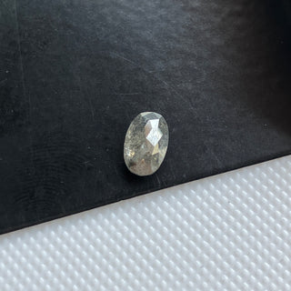 0.68CTW/6.8mm Clear Grey Salt And Pepper Oval Shaped Faceted Rose Cut Diamond Loose, Faceted Rose cut Loose Diamond, DDS782/6