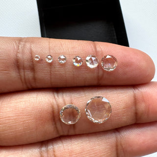 1.5mm To 8mm Champagne Round Rose Cut Lab Diamond Loose, Light Brown Lab Made Diamond Jewelry Making, Drilled/Undrilled/14k Gold Charm