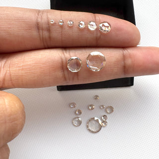 1.5mm To 8mm Champagne Round Rose Cut Lab Diamond Loose, Light Brown Lab Made Diamond Jewelry Making, Drilled/Undrilled/14k Gold Charm