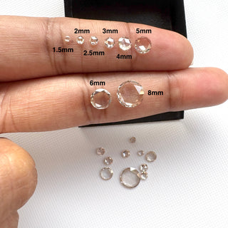 1.5mm To 8mm Champagne Round Rose Cut Lab Diamond Loose, Light Brown Lab Made Diamond Jewelry Making, Drilled/Undrilled/14k Gold Charm
