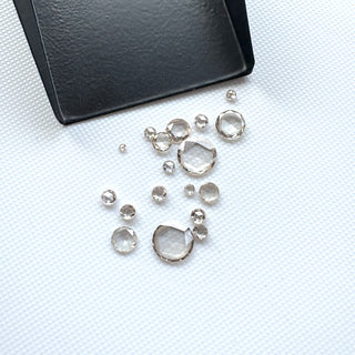 1.5mm To 8mm Champagne Round Rose Cut Lab Diamond Loose, Light Brown Lab Made Diamond Jewelry Making, Drilled/Undrilled/14k Gold Charm
