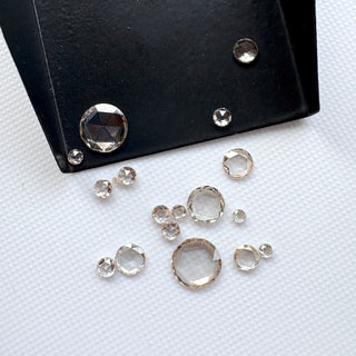 1.5mm To 8mm Champagne Round Rose Cut Lab Diamond Loose, Light Brown Lab Made Diamond Jewelry Making, Drilled/Undrilled/14k Gold Charm