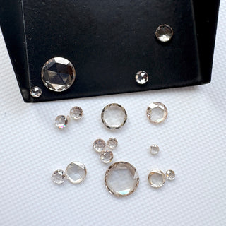 1.5mm To 8mm Champagne Round Rose Cut Lab Diamond Loose, Light Brown Lab Made Diamond Jewelry Making, Drilled/Undrilled/14k Gold Charm