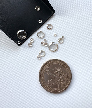 1.5mm To 8mm Champagne Round Rose Cut Lab Diamond Loose, Light Brown Lab Made Diamond Jewelry Making, Drilled/Undrilled/14k Gold Charm