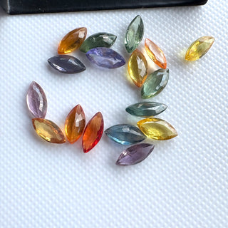 5 Pieces Natural Multi Sapphire Faceted Gemstone Marquise Lot, 7.8x3.8mm Marquise Shaped Multi Color Sapphire Gemstone Loose Stones, GDS305