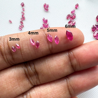 10 Pieces Natural Ruby Marquise Faceted Gemstones Lot, 3mm to 6mm Marquise Shape Earth Mined Ruby Gemstone Loose Stones, GDS310