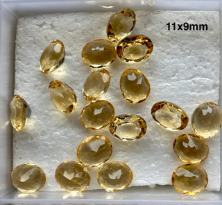 10 Pieces Natural Citrine Faceted Oval Shaped Clear Yellow Orange Loose Cut Gemstones Choose From 6x4mm/8x6mm/10x8mm/11x9mm Citrine, BB116