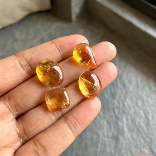 Natural Citrine Flat Back Cabochon Lots Loose, 9pc/4pc/15pc Lot Yellow Orange Citrine Gemstone For Jewelry, GDS1207