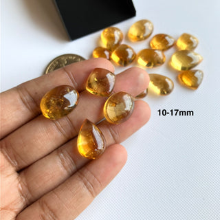 Natural Citrine Flat Back Cabochon Lots Loose, 9pc/4pc/15pc Lot Yellow Orange Citrine Gemstone For Jewelry, GDS1207