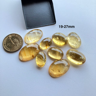 Natural Citrine Flat Back Cabochon Lots Loose, 9pc/4pc/15pc Lot Yellow Orange Citrine Gemstone For Jewelry, GDS1207