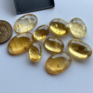 Natural Citrine Flat Back Cabochon Lots Loose, 9pc/4pc/15pc Lot Yellow Orange Citrine Gemstone For Jewelry, GDS1207