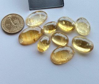 Natural Citrine Flat Back Cabochon Lots Loose, 9pc/4pc/15pc Lot Yellow Orange Citrine Gemstone For Jewelry, GDS1207