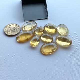 Natural Citrine Flat Back Cabochon Lots Loose, 9pc/4pc/15pc Lot Yellow Orange Citrine Gemstone For Jewelry, GDS1207