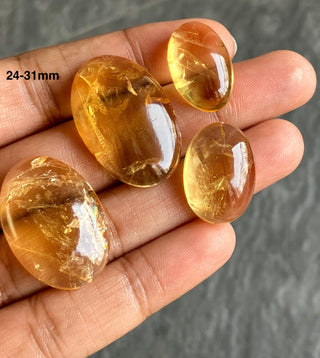 Natural Citrine Flat Back Cabochon Lots Loose, 9pc/4pc/15pc Lot Yellow Orange Citrine Gemstone For Jewelry, GDS1207