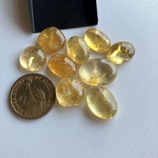 Natural Citrine Flat Back Cabochon Lots Loose, 9pc/4pc/15pc Lot Yellow Orange Citrine Gemstone For Jewelry, GDS1207