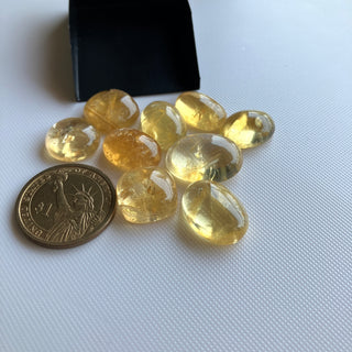 Natural Citrine Flat Back Cabochon Lots Loose, 9pc/4pc/15pc Lot Yellow Orange Citrine Gemstone For Jewelry, GDS1207