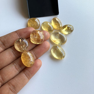 Natural Citrine Flat Back Cabochon Lots Loose, 9pc/4pc/15pc Lot Yellow Orange Citrine Gemstone For Jewelry, GDS1207