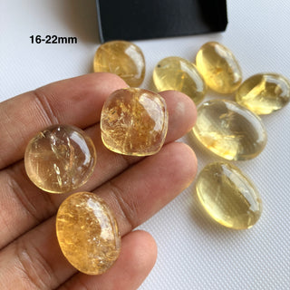 Natural Citrine Flat Back Cabochon Lots Loose, 9pc/4pc/15pc Lot Yellow Orange Citrine Gemstone For Jewelry, GDS1207