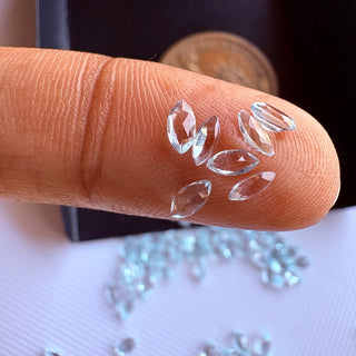 20 Pieces 4x2mm Marquise Shaped Faceted Natural Blue Topaz Gemstone, AAA Blue Topaz Loose Stone for Making Jewelry, GDS327
