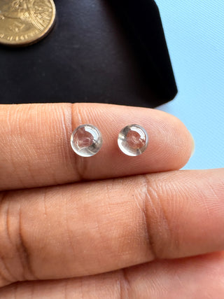 1 Piece 5mm Round Shaped Lab-Grown Smooth Cabochon Diamond, CVD Diamond - Perfect for Engagement Rings, Ready to Ship, LG209