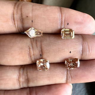 IGI Certified Clear Brown Step Cut Kite/Emerald/Cushion Lab Grown Diamond | VVS2 Champagne Diamond for Engagement Ring Jewelry, LG202