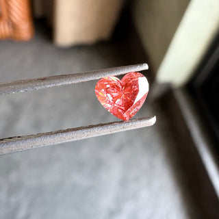 0.50 CTW/5.5mm Pink Heart Shaped Lab-Grown Diamond, Lab Made Diamond, Perfect for Engagement Rings, LG208