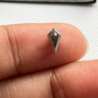 7.2mm/0.47CTW Clear Black Fancy Shield Kite Shaped Salt And Pepper Rose Cut Diamond Loose Cabochon Flat Back Diamond, DDS789/16