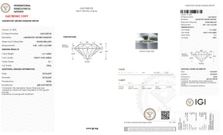 IGI Certified 1.21 CTW Stunning Green Round Brilliant Cut Lab-Grown Diamond - SI1 Clarity Ready to Ship Perfect Gift