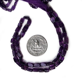 Amethyst Smooth Square Baguette Beads – 6mm Purple Gemstones 13 Inch Strand GDE27 - MELEE/BAGUETTE/PRINCESS