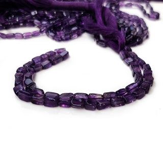 Amethyst Smooth Square Baguette Beads – 6mm Purple Gemstones 13 Inch Strand GDE27 - MELEE/BAGUETTE/PRINCESS