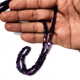 Amethyst Smooth Square Baguette Beads – 6mm Purple Gemstones 13 Inch Strand GDE27 - MELEE/BAGUETTE/PRINCESS