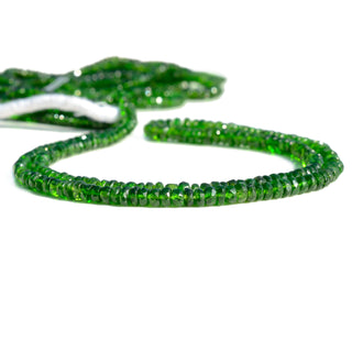 Natural Green Chrome Tourmaline Faceted Rondelle Beads, 3.5-4.5mm Tourmaline Gemstone Beads Loose, Sold As 18 Inch Strand, GDS2278/15