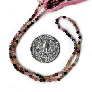 Natural Multi Tourmaline Faceted Rondelle Beads – 3.5mm Multi-Color Gemstones, 12 Inch Strand, GDE34