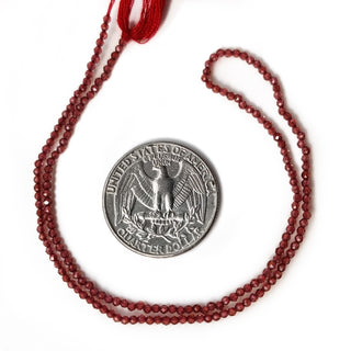 Natural Garnet Faceted Rondelle Round Beads – 3mm Semi-Precious Gemstones for Jewelry Making 12.5 Inch Strand – GDE37